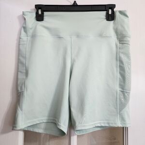 BSP Mint Green High Rise Bike Shorts Women’s XL – Pocket Active Workout Shorts